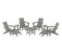 POLYWOOD Modern Adirondack Chair 9-Piece Conversation Set in Slate Grey