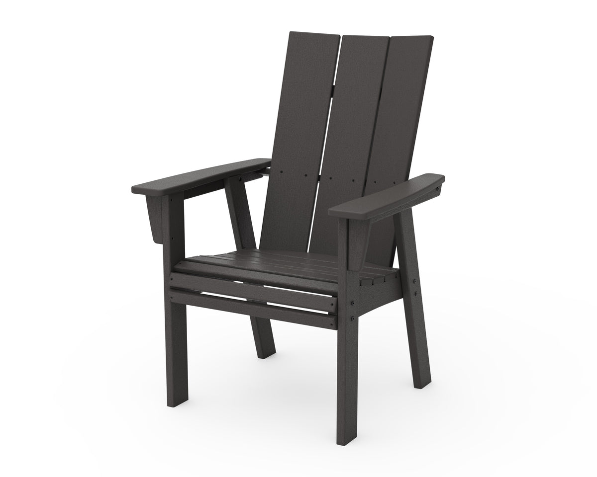 POLYWOOD Modern Curveback Adirondack Dining Chair in Vintage Coffee