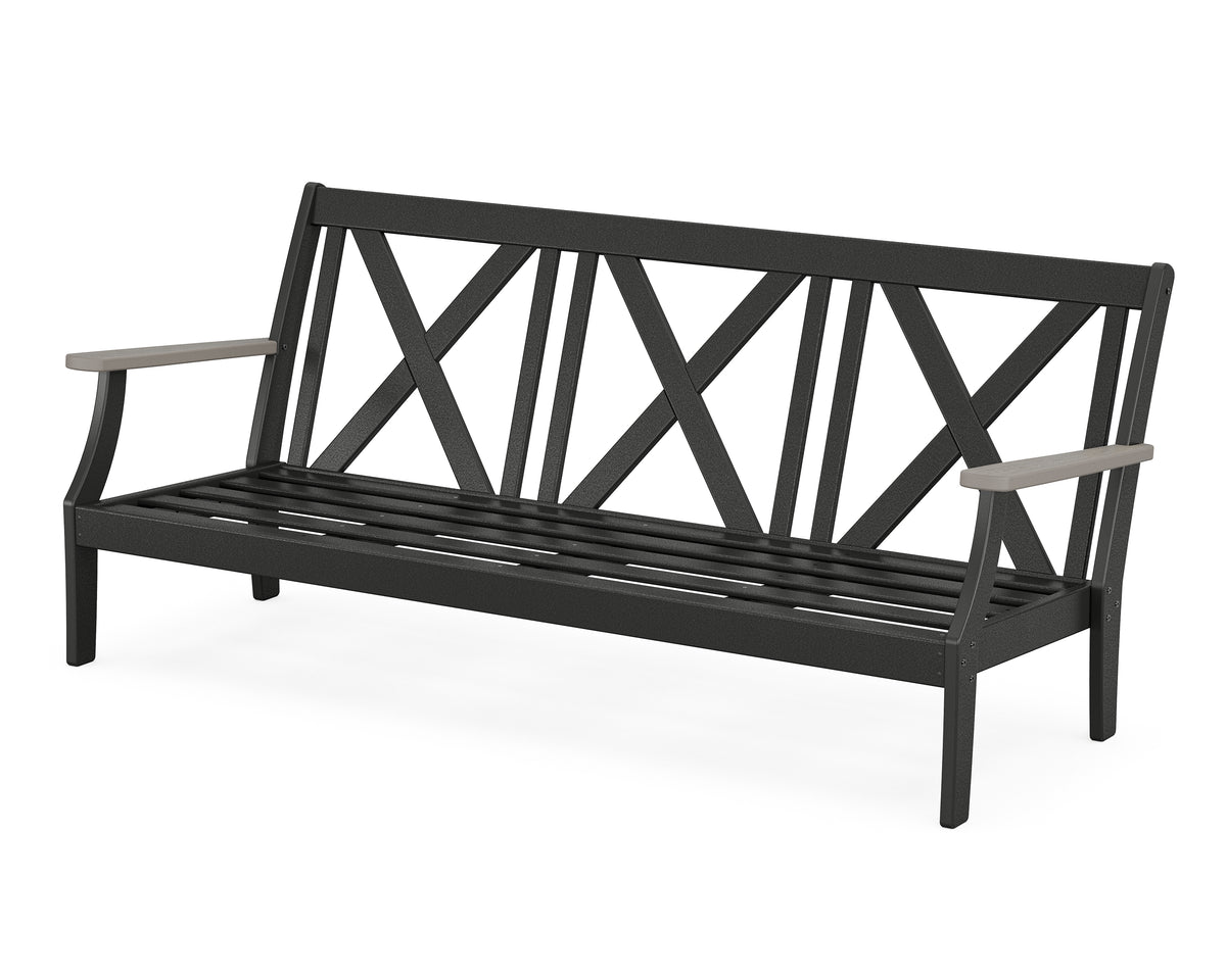 POLYWOOD Braxton Deep Seating Sofa Frame in Black / Driftwood
