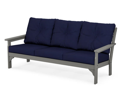 POLYWOOD Vineyard Deep Seating Sofa in Slate Grey / Navy