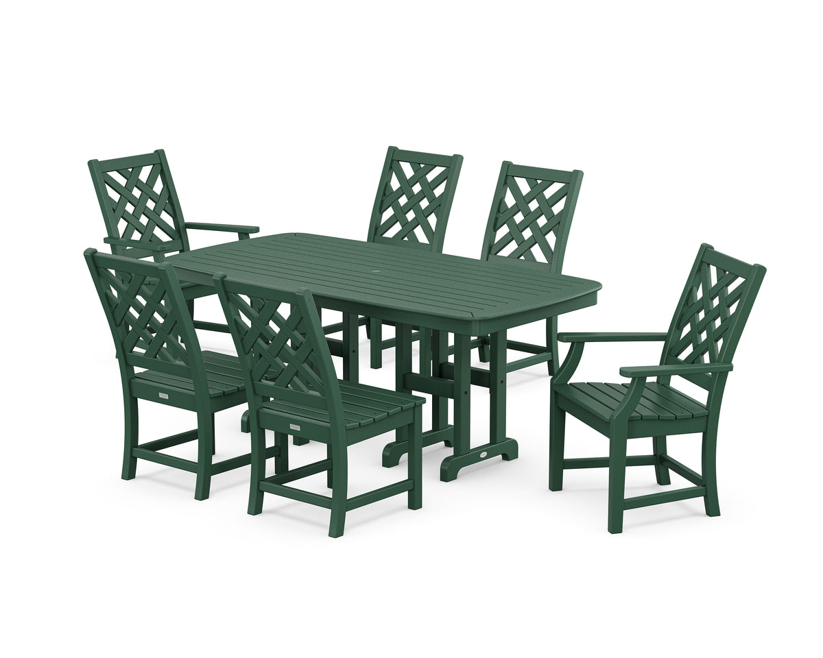 POLYWOOD Wovendale 7-Piece Dining Set in Green