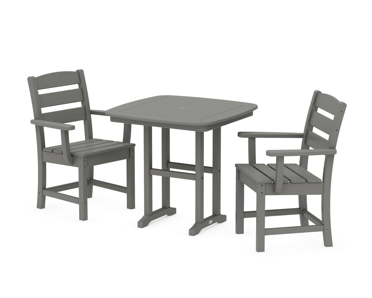 POLYWOOD Lakeside 3-Piece Dining Set in Slate Grey