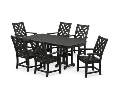 POLYWOOD Wovendale Arm Chair 7-Piece Dining Set in Black