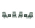POLYWOOD Chinoiserie 6-Piece Chaise Set in Green