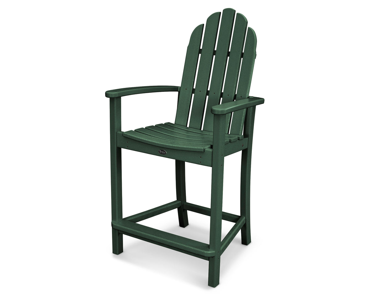 POLYWOOD Classic Adirondack Counter Chair in Green