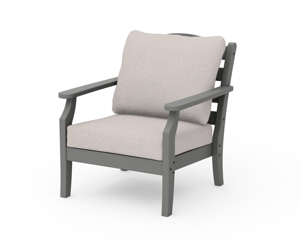 POLYWOOD Savannah Deep Seating Chair in Slate Grey / Dune Burlap
