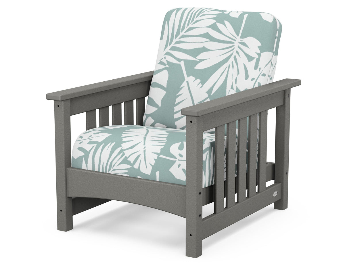 POLYWOOD Club Mission Chair in Slate Grey / Leaf Glacier Spa