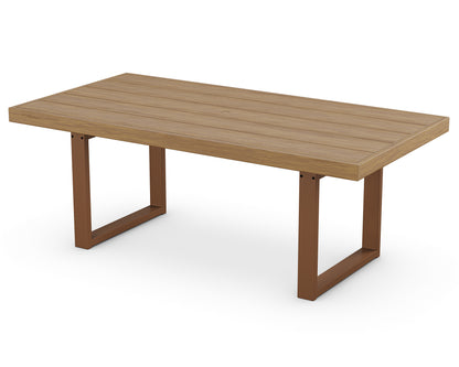 POLYWOOD EDGE 40" x 78" Dining Table in Teak / Natural