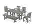 POLYWOOD Oxford 6-Piece Farmhouse Dining Set with Bench in Slate Grey
