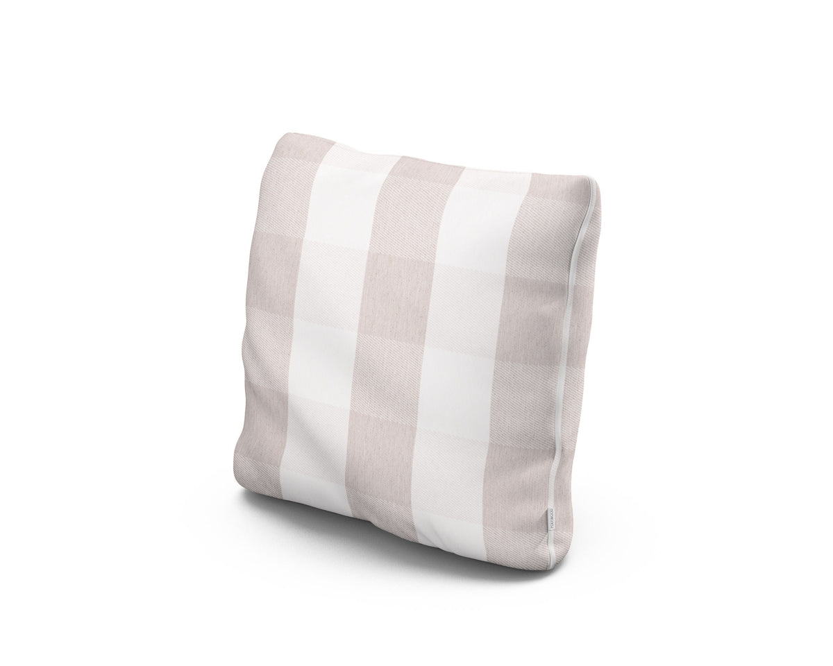 POLYWOOD 16" Outdoor Throw Pillow in Buffalo Plaid Dune Burlap