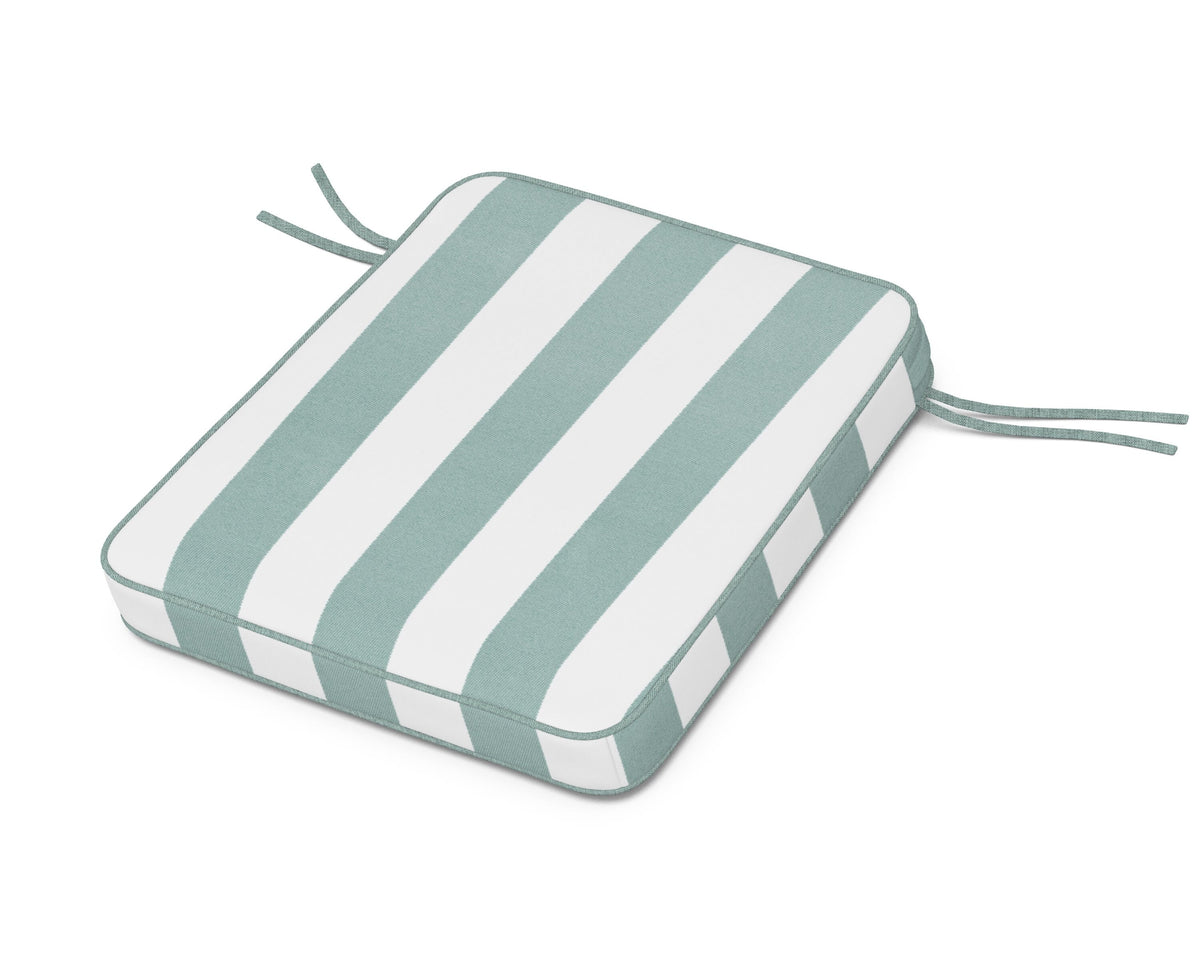 POLYWOOD Chinoiserie Rocker Seat Cushion in Cabana Stripe Glacier Spa