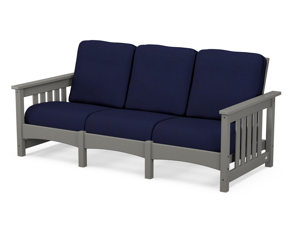 POLYWOOD Club Mission Sofa in Slate Grey / Navy