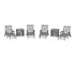 POLYWOOD Chippendale 6-Piece Chaise Set with Umbrella Stand Accent Table in Slate Grey