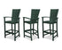 POLYWOOD Quattro 3-Piece Bar Set in Green