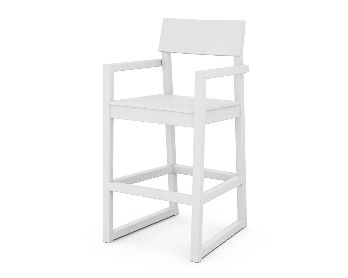 POLYWOOD EDGE Bar Arm Chair in White