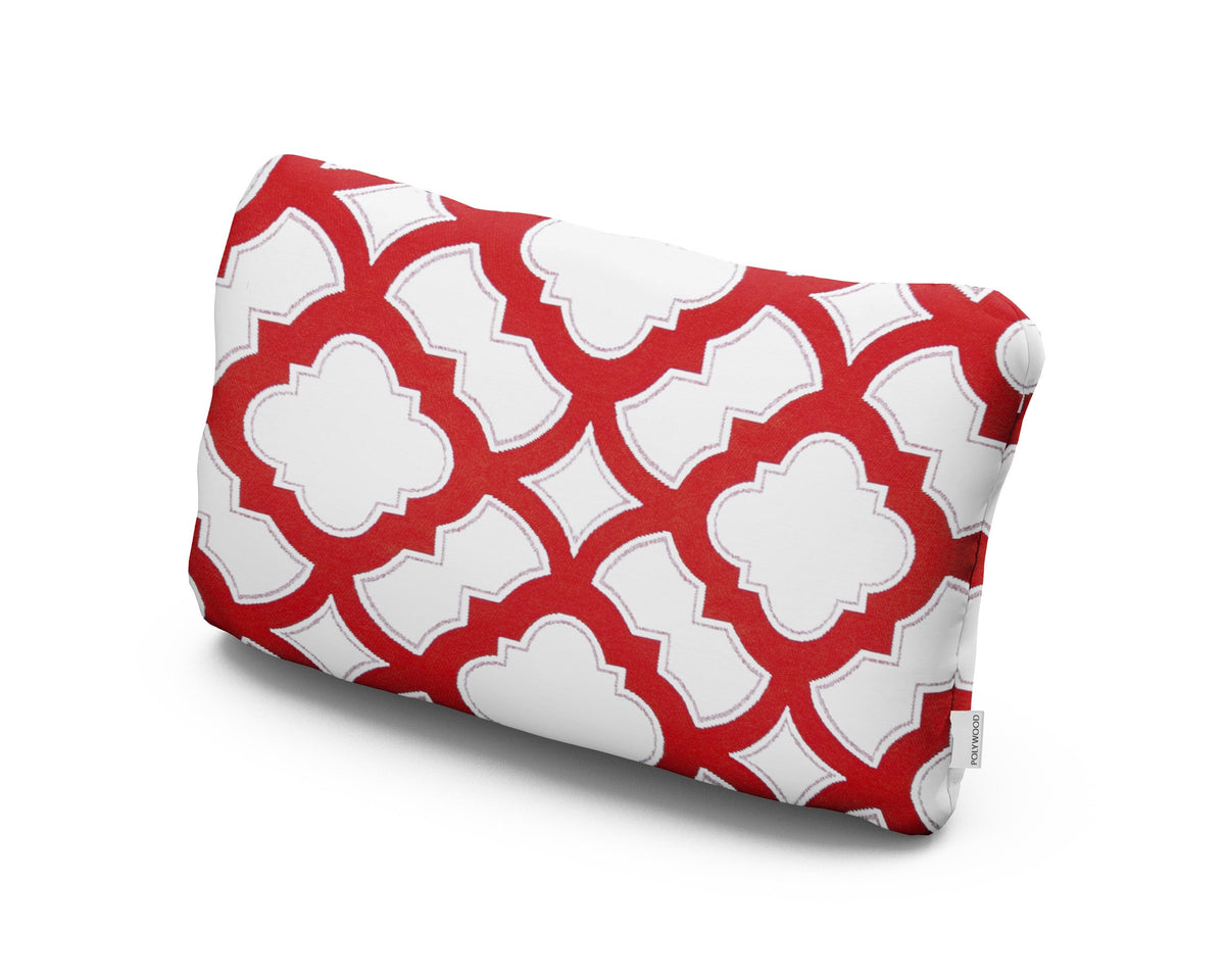 POLYWOOD Outdoor Lumbar Pillow in Trellis Crimson