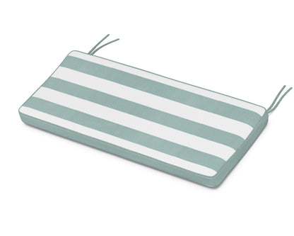 POLYWOOD Chinoiserie 48" Bench Seat Cushion in Cabana Stripe Glacier Spa