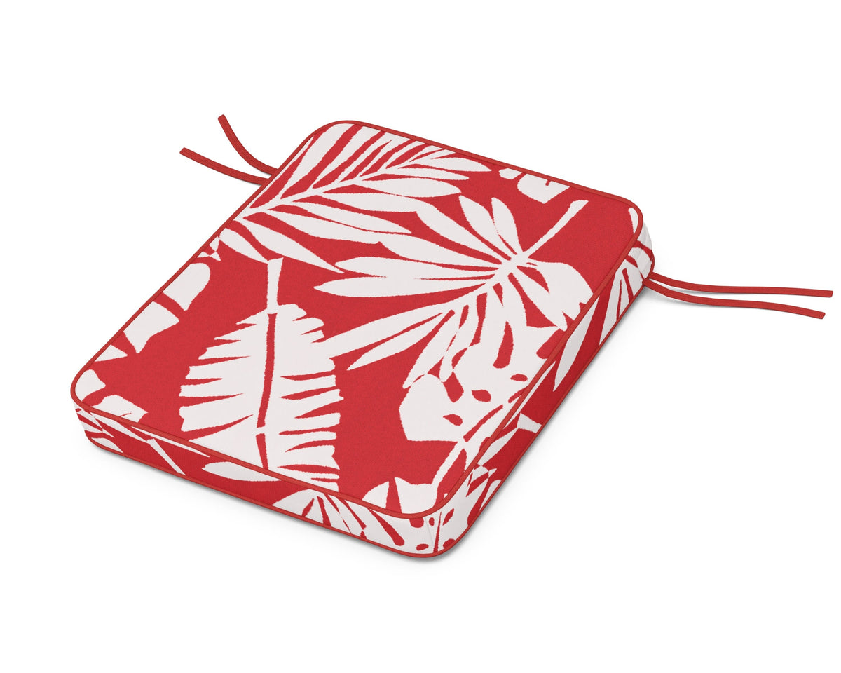 POLYWOOD Chinoiserie Rocker Seat Cushion in Leaf Crimson