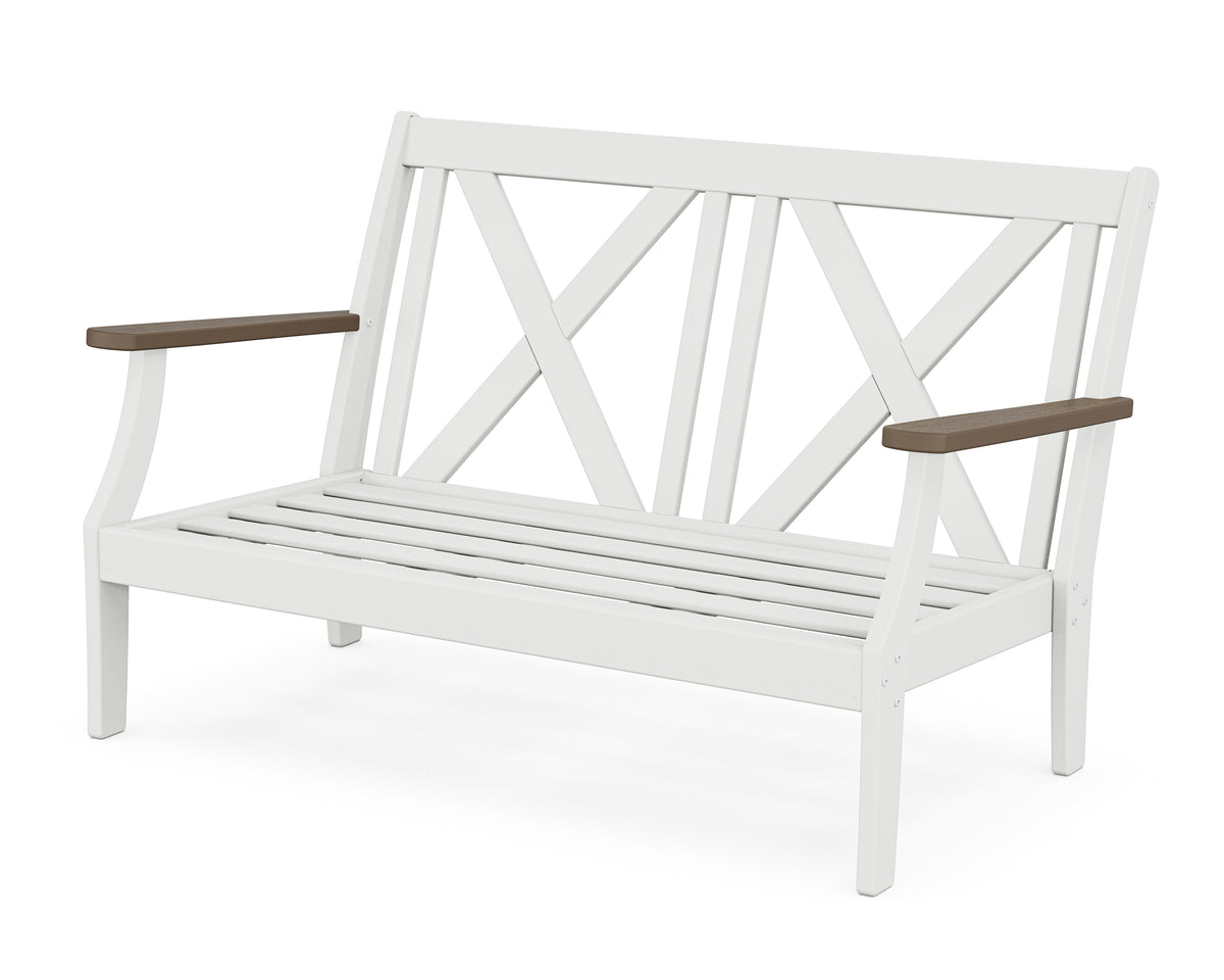 POLYWOOD Braxton Deep Seating Loveseat Frame in White / Kona