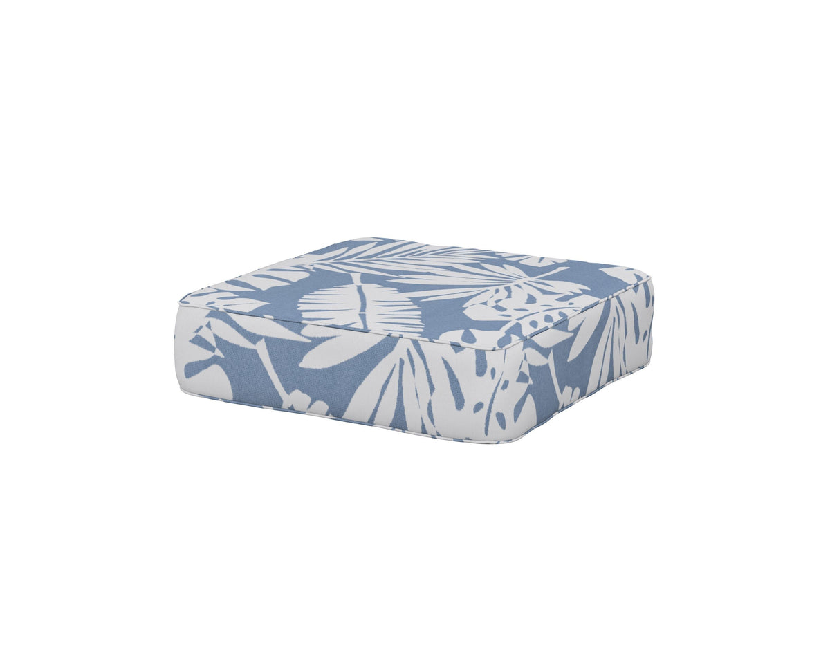 POLYWOOD Ateeva 4000 Ottoman Cushion in Leaf Sky Blue