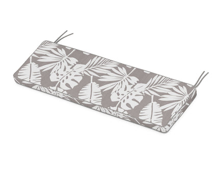 POLYWOOD Chinoiserie 60" Bench Seat Cushion in Leaf Grey Mist