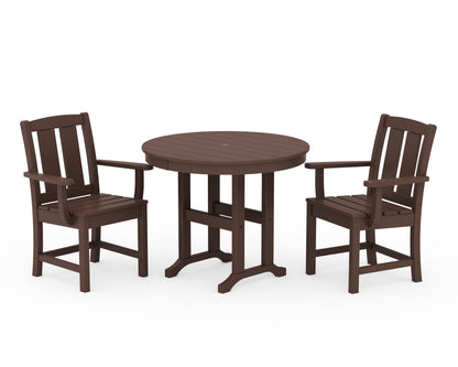 POLYWOOD Mission 3-Piece Farmhouse Dining Set in Mahogany