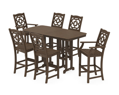 POLYWOOD Chinoiserie 7-Piece Bar Set in Kona