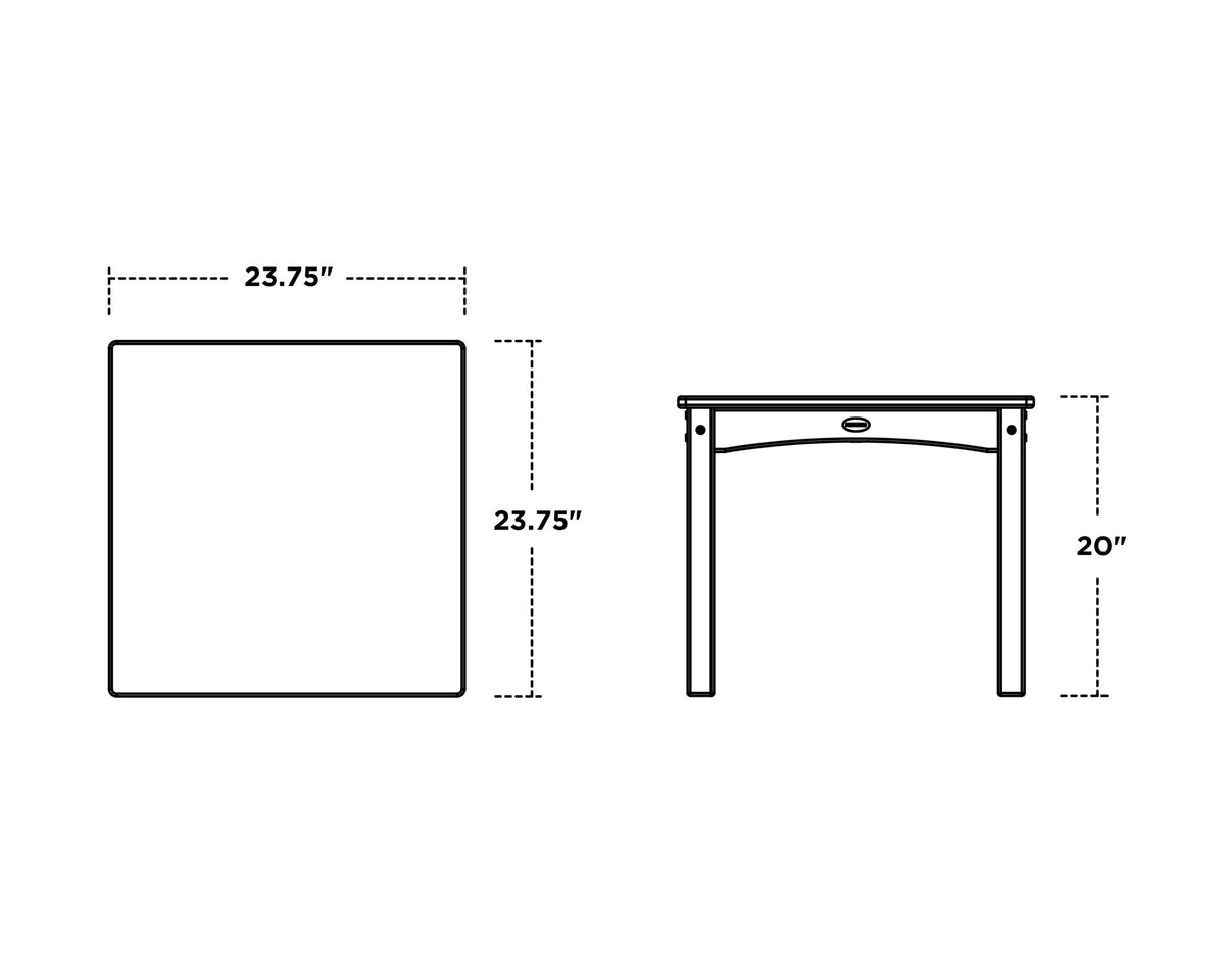 POLYWOOD Toddler 24" Dining Table dimensions