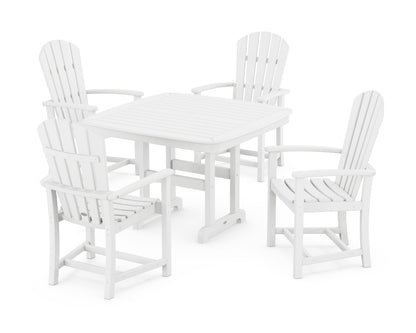 POLYWOOD Palm Coast 5-Piece Dining Set with Trestle Legs - 44" Table in White