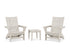 POLYWOOD 3-Piece Modern Grand Adirondack Set in Sand
