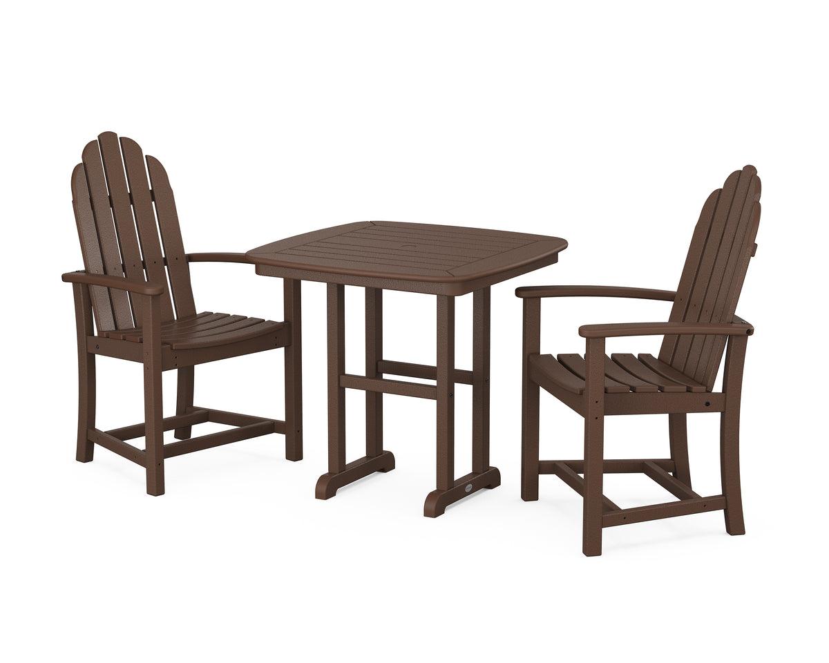 POLYWOOD Classic Adirondack 3-Piece Dining Set in Mahogany