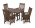 POLYWOOD Acadia 5-Piece Farmhouse Dining Set in Mahogany