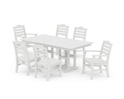 POLYWOOD Savannah 7-Piece Farmhouse Dining Set in Vintage White