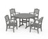 POLYWOOD Savannah 5-Piece Round Farmhouse Dining Set in Slate Grey