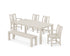 POLYWOOD Prairie 6-Piece Parsons Dining Set with Bench with Prairie Dining Side Chair in Sand