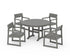 POLYWOOD EDGE 5-Piece Round Farmhouse Dining Set in Slate Grey