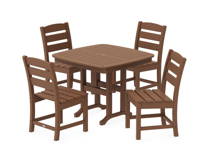 POLYWOOD Lakeside 5-Piece Side Chair Dining Set in Teak