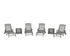 POLYWOOD Chinoiserie 6-Piece Chaise Set in Slate Grey