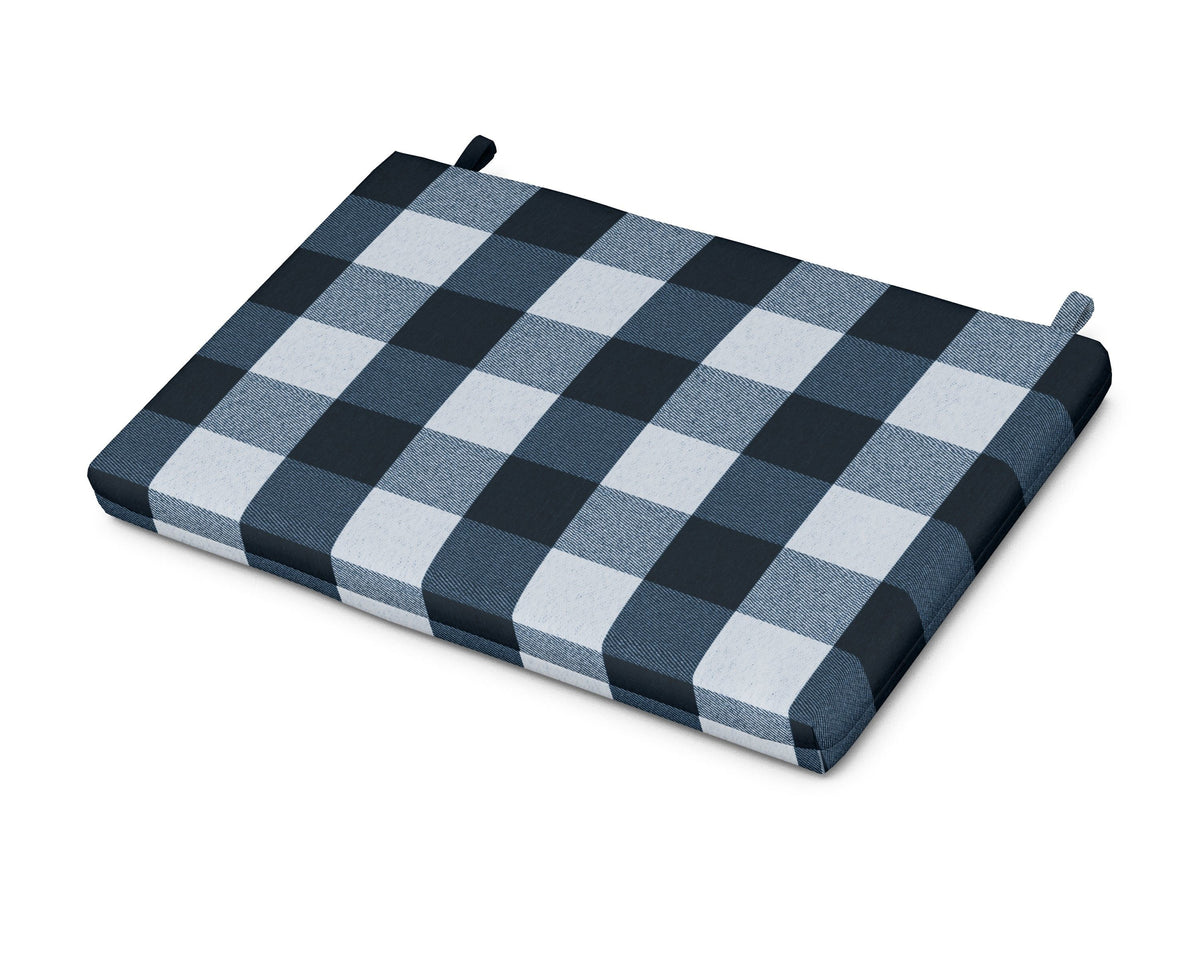 POLYWOOD Eastport Lounge Chair Cushion in Buffalo Plaid Marine Indigo