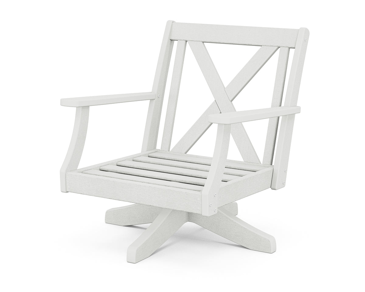 POLYWOOD Braxton Deep Seating Swivel Chair Frame in Vintage White
