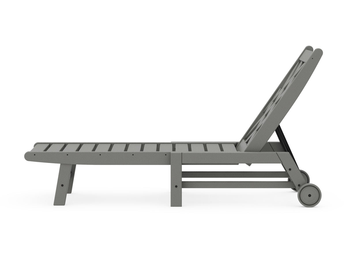 POLYWOOD Wovendale Chaise with Wheels angle view