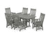POLYWOOD Acadia Arm Chair 7-Piece Farmhouse Dining Set in Slate Grey