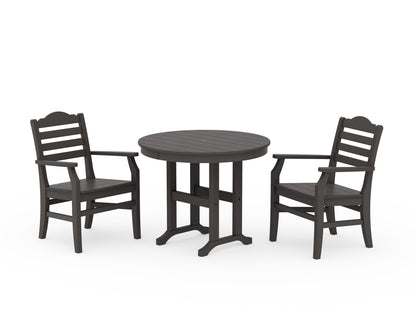 POLYWOOD Savannah 3-Piece Farmhouse Dining Set in Vintage Coffee