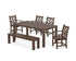POLYWOOD Chippendale 6-Piece Parsons Dining Set with Bench in Mahogany