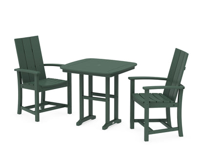 POLYWOOD Modern Adirondack 3-Piece Dining Set - 31" Table in Green