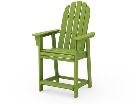 POLYWOOD Vineyard Curveback Adirondack Counter Chair in Lime