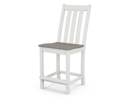 POLYWOOD Vineyard Counter Side Chair in White / Driftwood