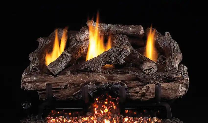 Charred Aged Split Oak Vent-Free Gas Log Set - Casual Furniture World