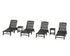POLYWOOD Cottage 6-Piece Chaise Set in Black