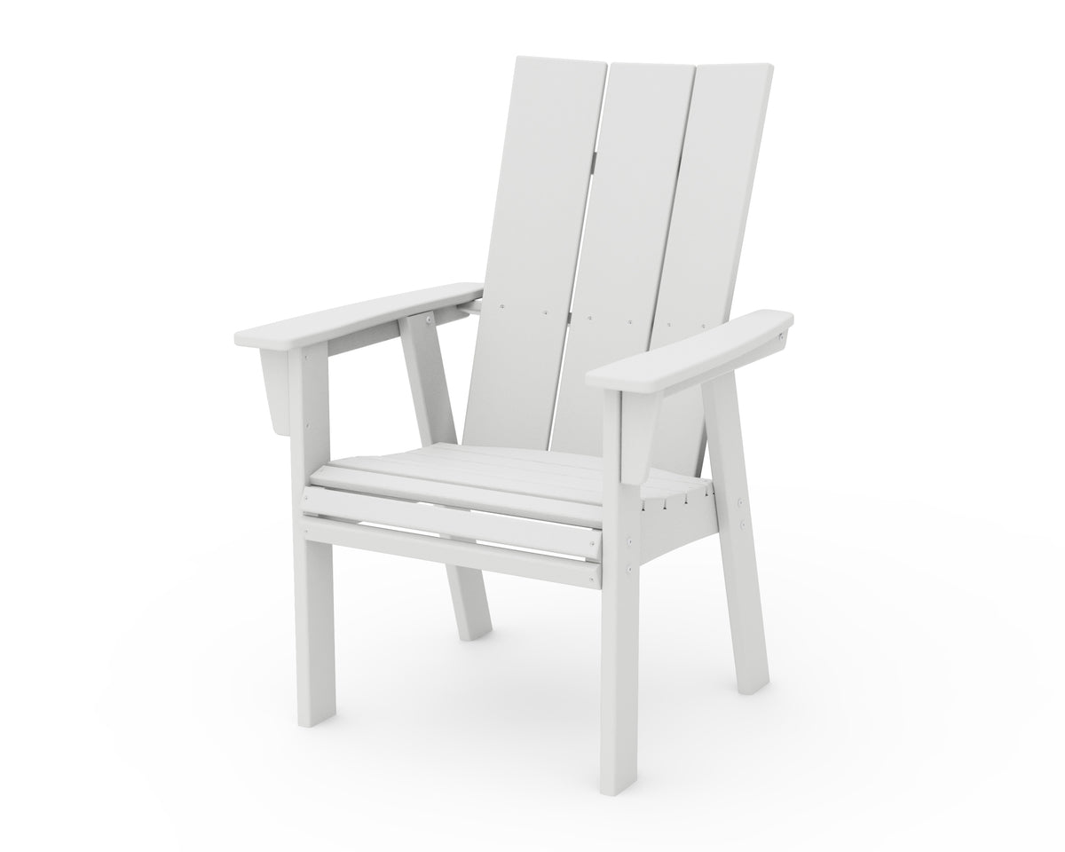 POLYWOOD Modern Curveback Adirondack Dining Chair in Vintage White